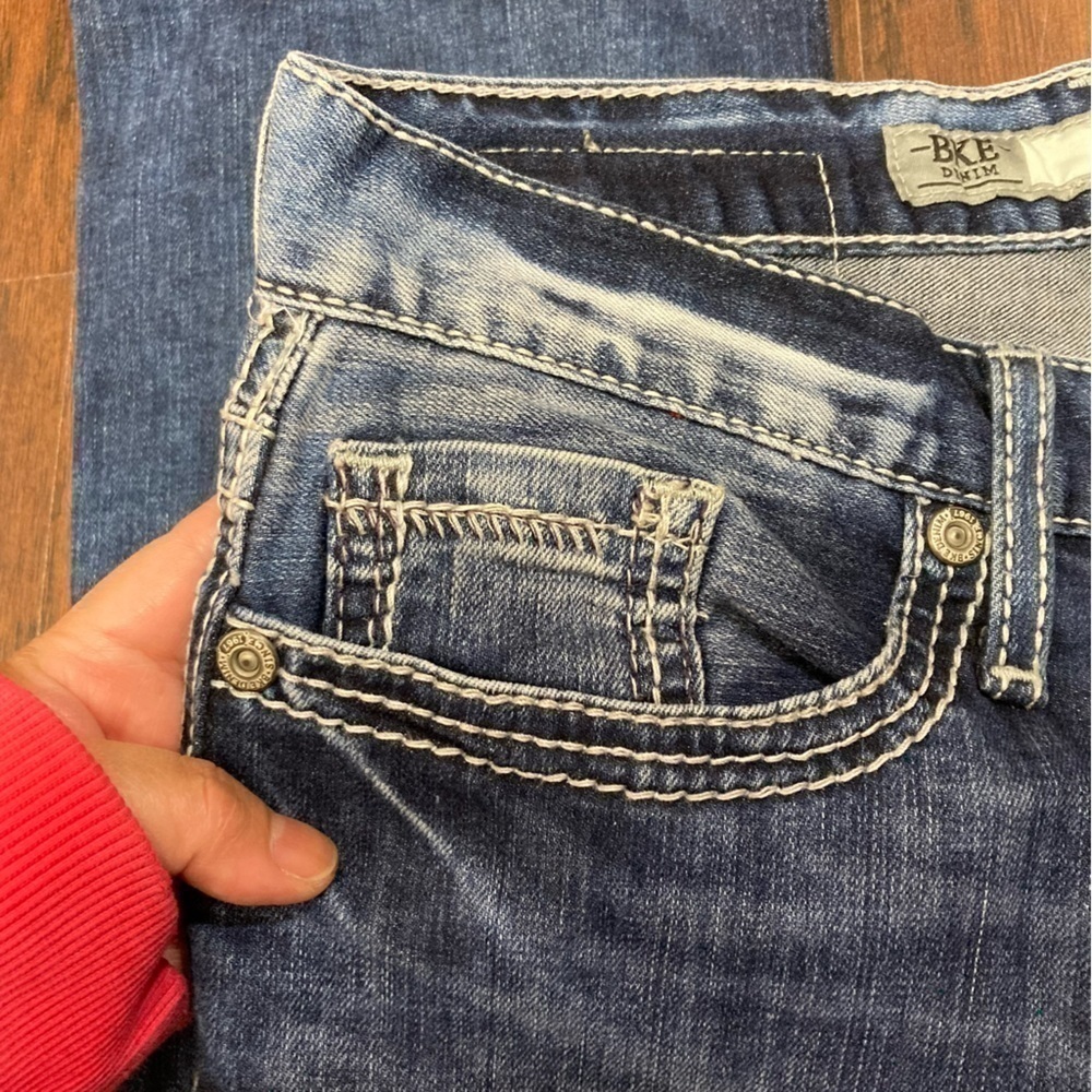BKE DENIM “Aiden” boot leg jeans Size 25R *bbq stain on left leg EUC - Picture 12 of 16